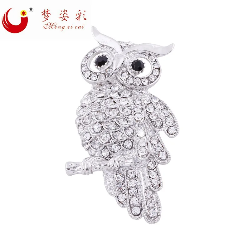 Броши MZC унисекс в виде белой и синей совы для мужчин женщин булавка воротника
