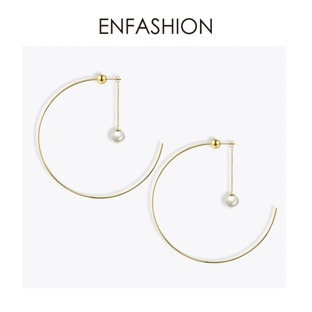 Enfashion жемчужное кольцо серьги круг обручи для женщин серьги большие круглые серьги Модные ювелирные изделия Oorringen Bijoux EB181050