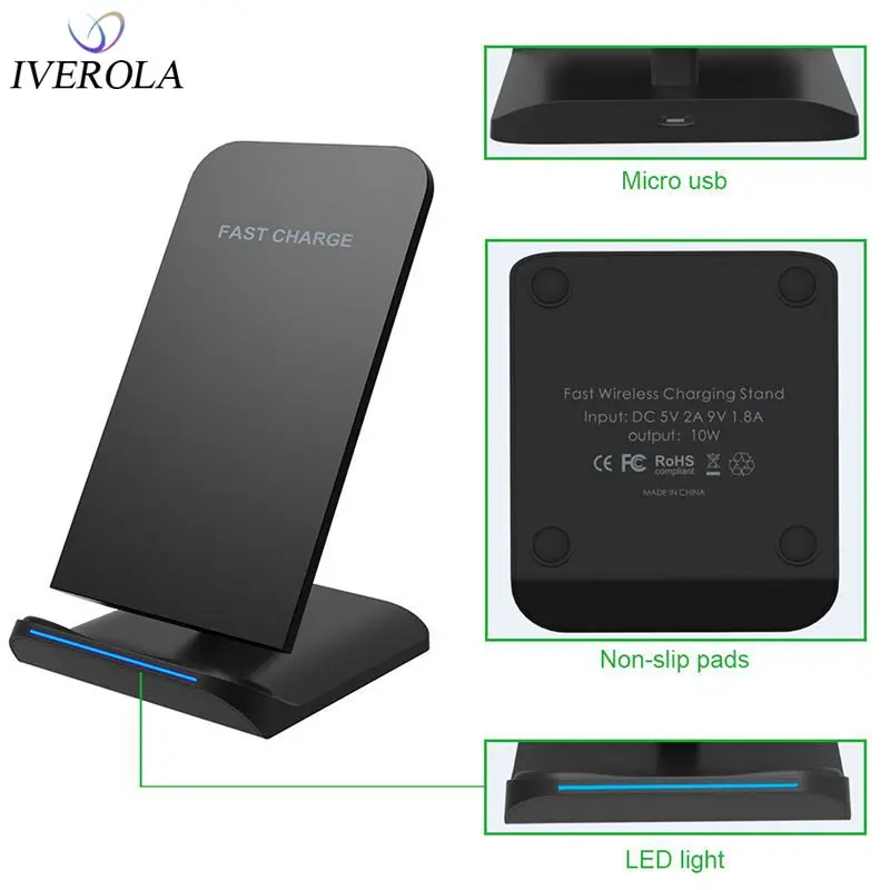 

Univerola Qi Wireless Charger For Samsung Galaxy S8/S8 Plus S7/S7 Edge/S6 Edge Fast Wirless Wireless Charging Pad Dock Station