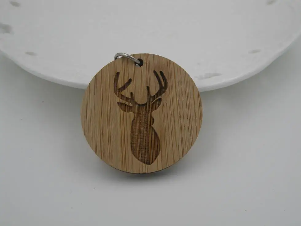 Deer head Горячая Мода брелок Брелоки с животными собачья лапа бабочка птица голова оленя деревянный брелок - Цвет: Deer head