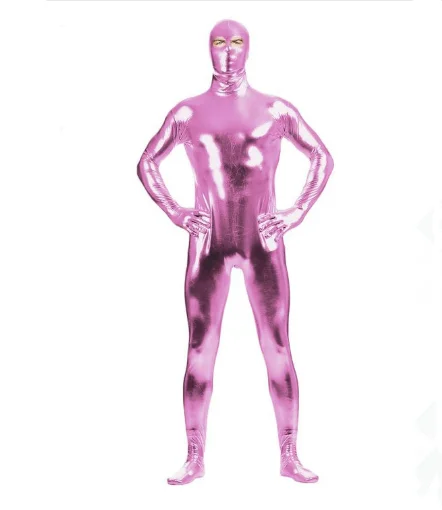 Металлический спандекс боди комбинезон сексуальный унисекс Zentai полный костюм