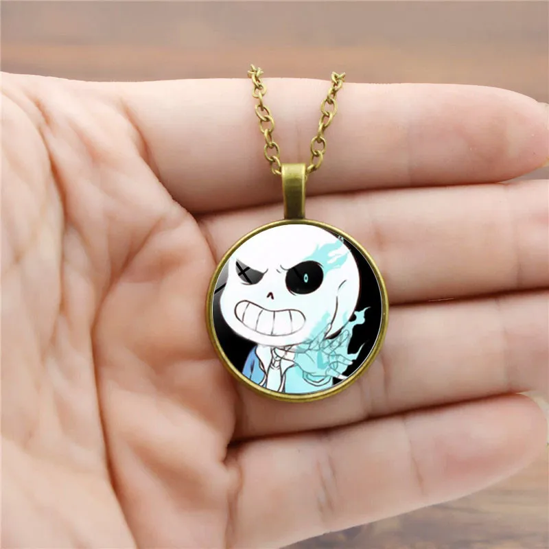 Ожерелье для геймеров Undertale 2018 ожерелье кулон призрак видеоигра стеклянный
