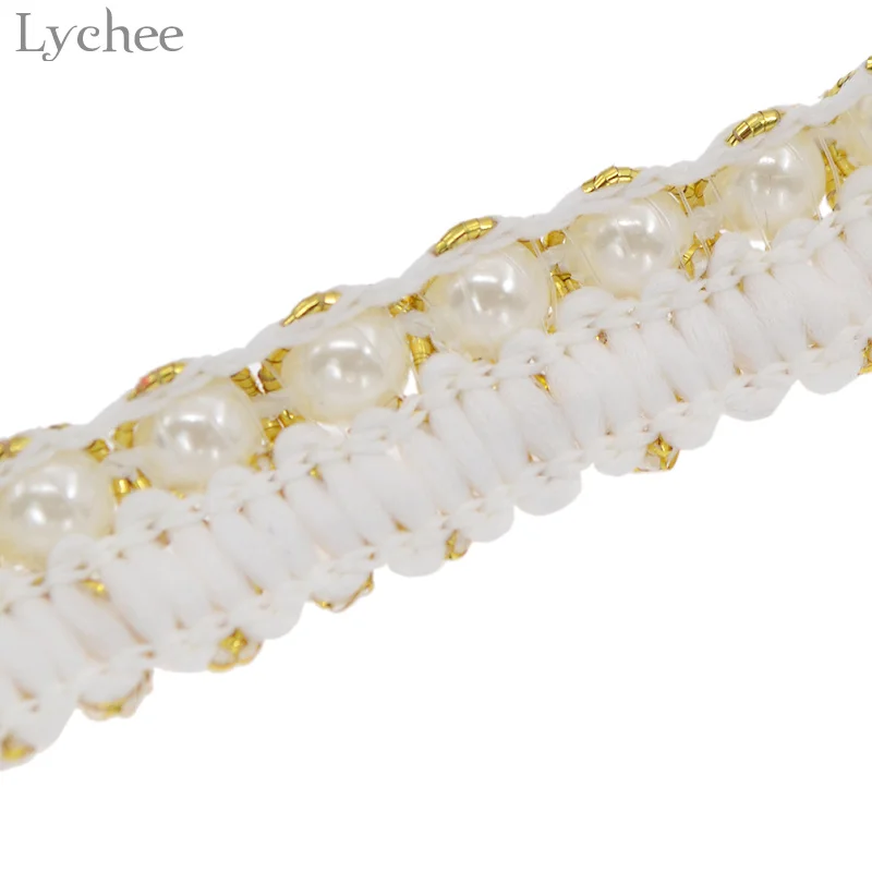 Личи жизнь 1 метр бисерная кружевная отделка вышитая жемчужина кромка Свадебная