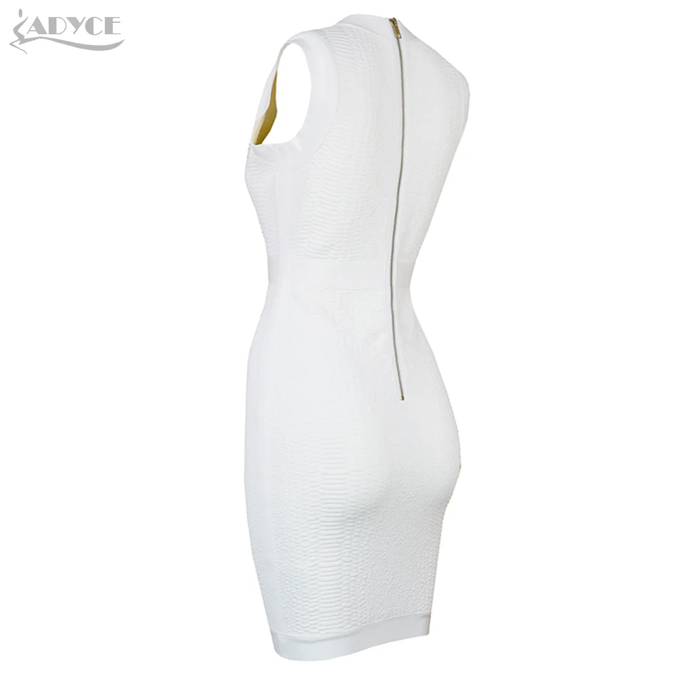 ADYCE летнее женское Бандажное платье Vestidos Verano 2019 сексуальное Белое Облегающее без