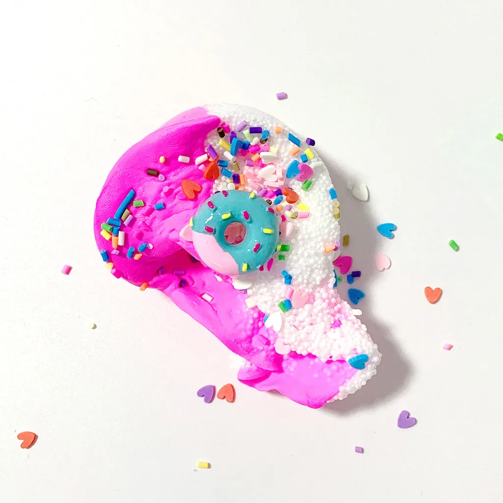 Charms Grain Ice cream slime Birthday Cake Slime Kids Relief Stress Toys Color matching bubble ball love ice plasticine | Игрушки и