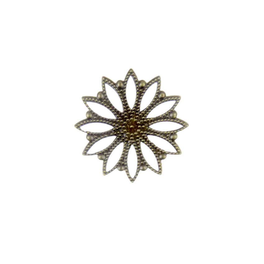 Бесплатная доставка 10 шт. античная бронза цветной металл цветок филигранные