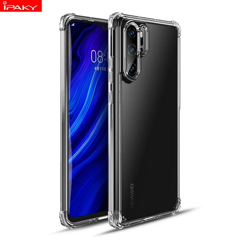 

for Huawei P30 Case IPAKY Back TPU Bumper Hybrid Transparent Super Shockproof Airbag Case for Huawei P30 Pro Case