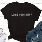 Футболка Love Your Selfie Радуга, гей и лесбийская гордость, рубашка LOVE YOURself, футболка для прав женщин, вдохновляющая футболка, милый почтовый
