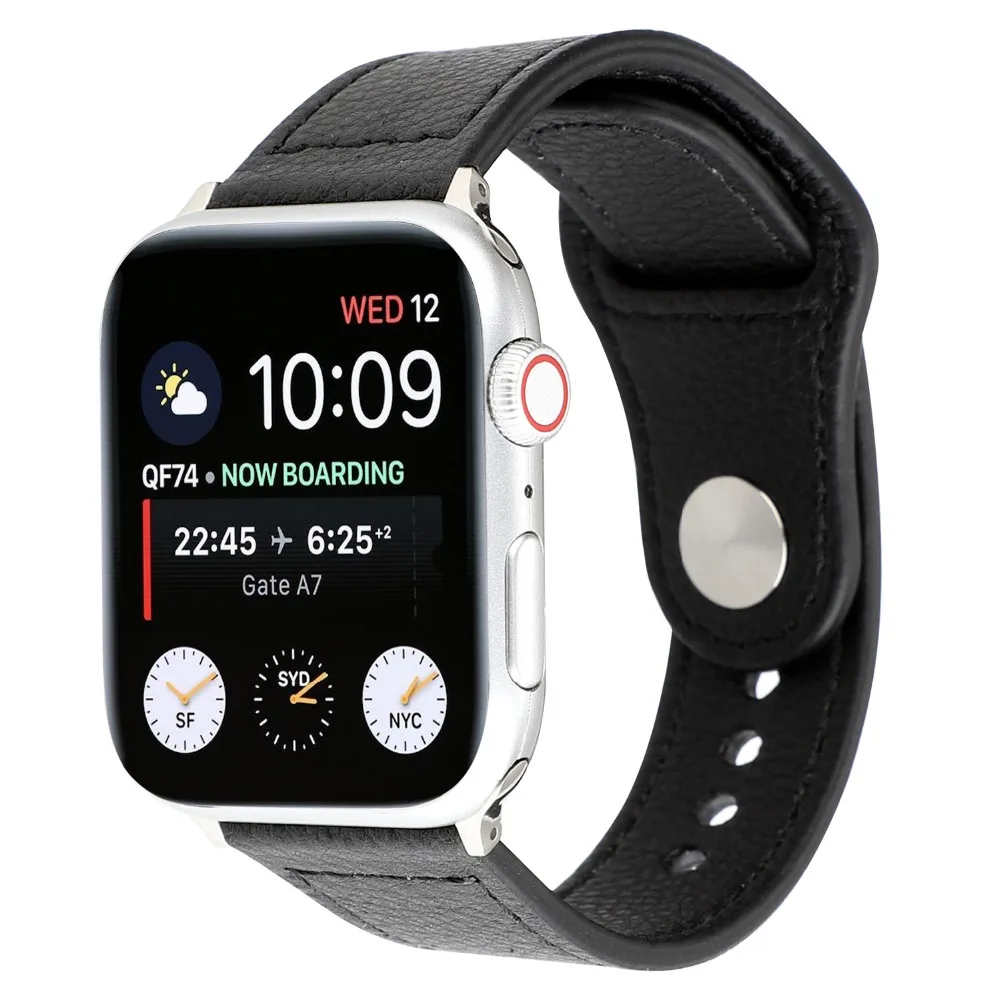 Модный ремешок с застежкой для Apple Watch 38 мм 40 мм 42 мм 44 мм кожаный ремешок для Iwatch серии 1 2 3 4 кожаный ремешок для часов