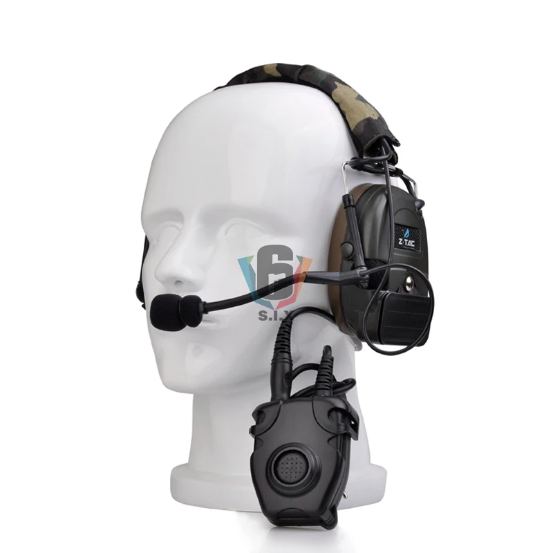 Z-TAC Tactical gear Peltor Comtac I гарнитура шумоподавление наушники страйкбол с Z-Tactical Peltor PTT kenwood