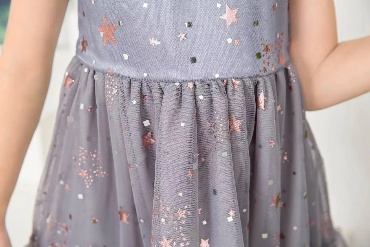 Платья с пайетками для девочек Новая летняя модель 2019 года гладильная одежда