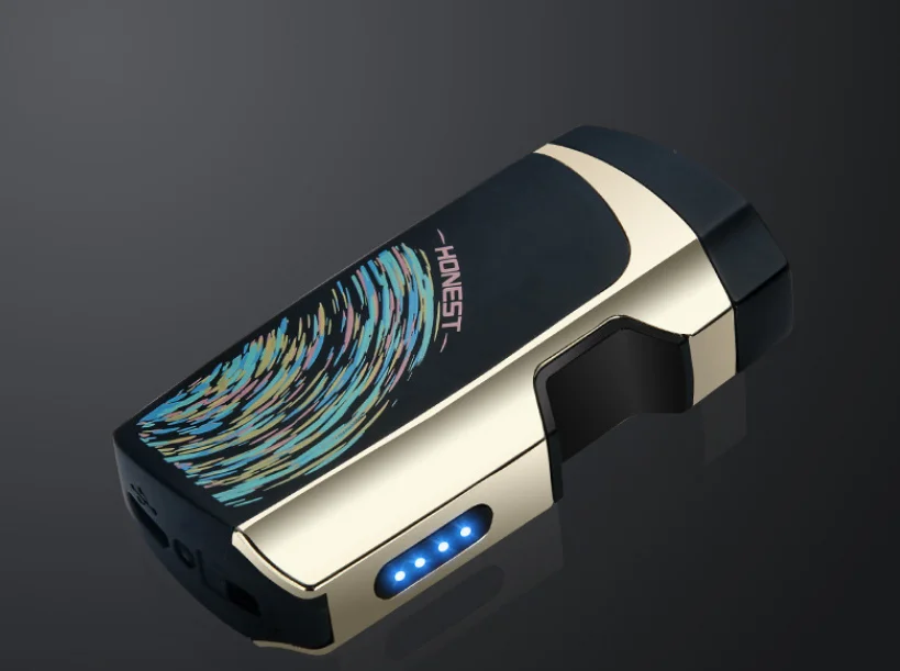 Новейшая USB Зажигалка двойная дуга плазменная Зажигалка Лазерная сенсорная Индукционная ветрозащитная анти-капля Lgnition сигарета гаджет для мужчин