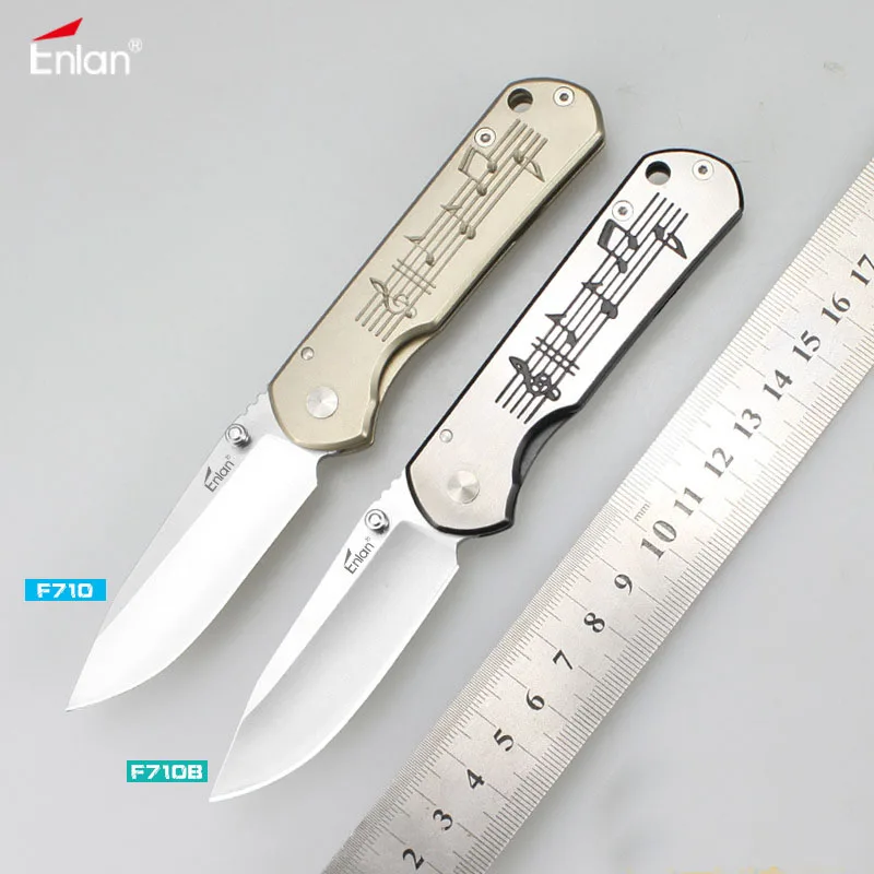 Складной нож ENLAN F710 8Cr13Mov со стальной ручкой уличный карманный инструмент 60HRC для