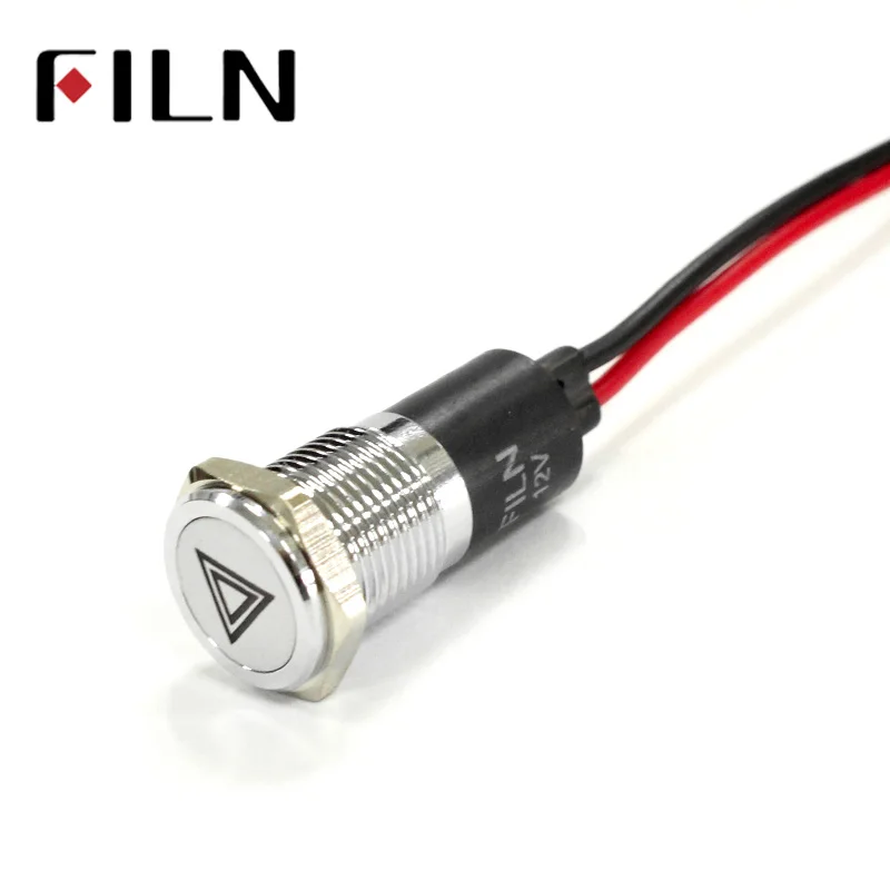FILN 14 мм панель отверстие автомобильный аппликатор led красный желтый белый синий зеленый 6 в 24 в 110 В 220 в 12 В светодиодный индикаторный светильник с кабелем 20 см