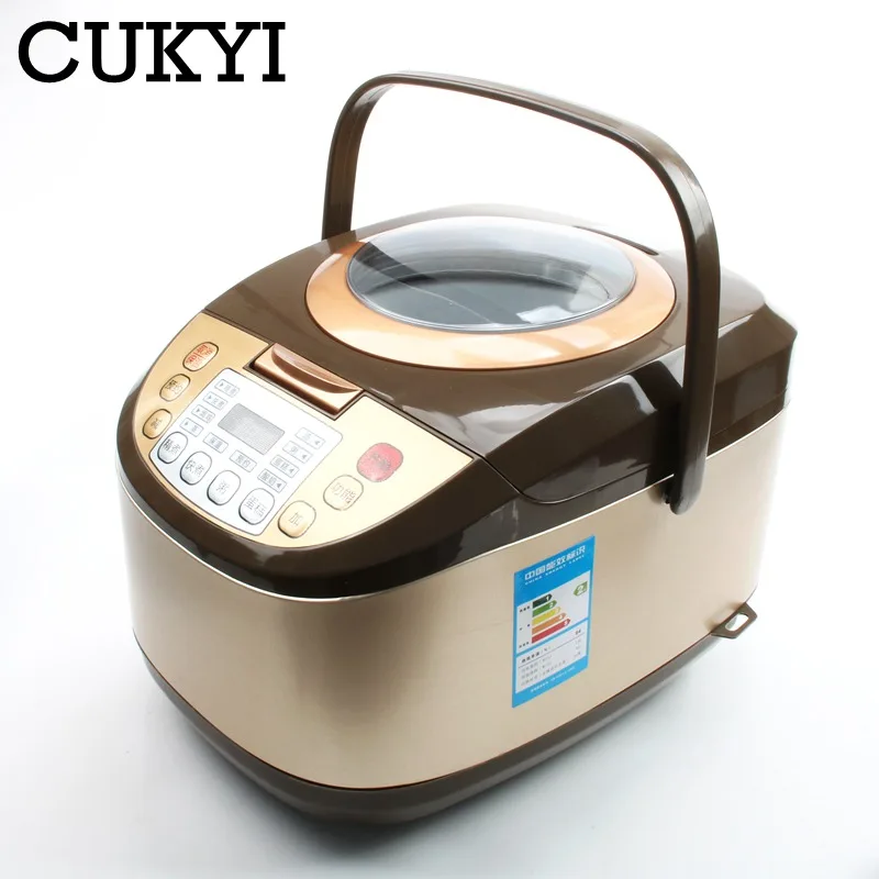 CUKYI, электрическая рисоварка, 5л, замеры времени, приготовление пищи, подогрев, давление, пароварка, 2-8 человек, суп, тушеный горшок, торт, 24 часа, ЕС, США