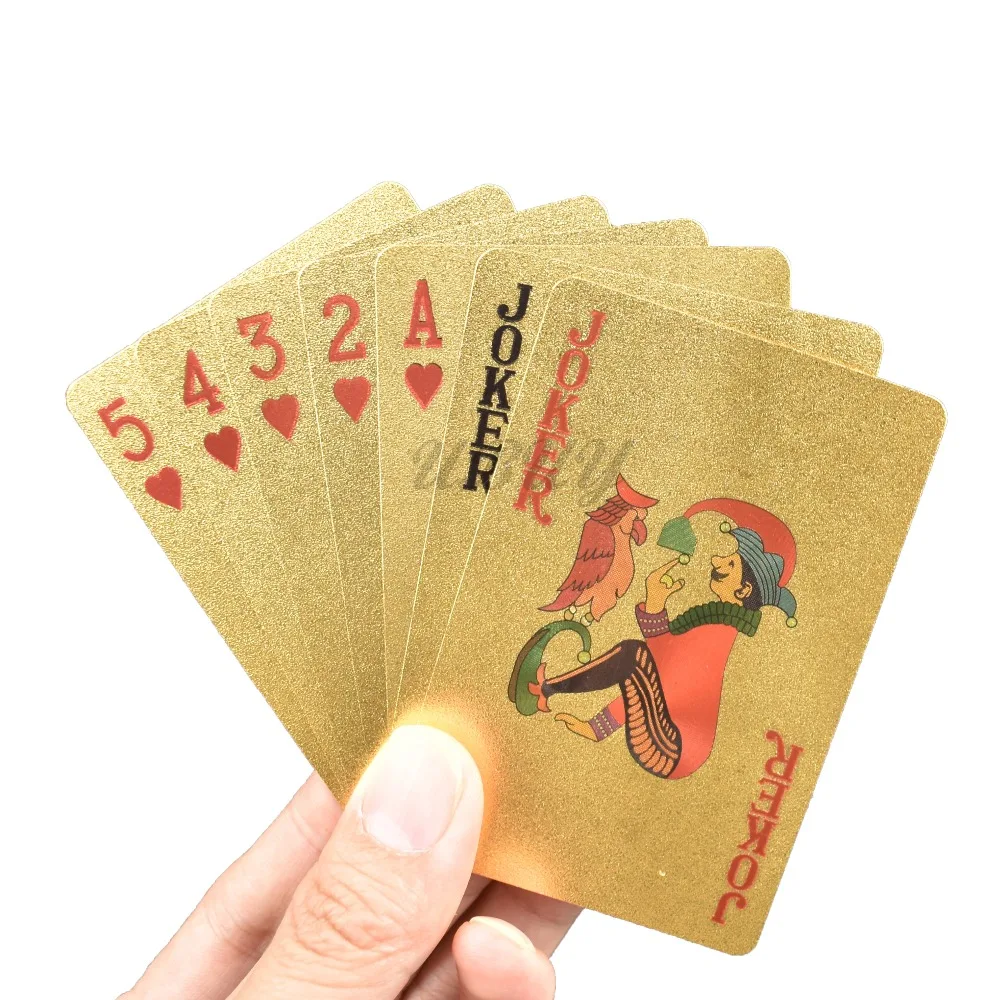 Горячая продажа Мозаика золото и серебро фольга игральные карты пластиковые