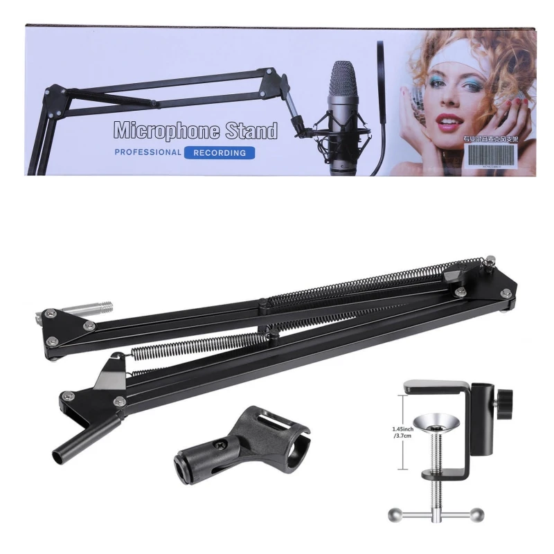 Professional Adjustable Microphone Suspension Arm Stand Compact Mic for Radio Broadcasting Voice-Over Sound Studio Stages | Электроника