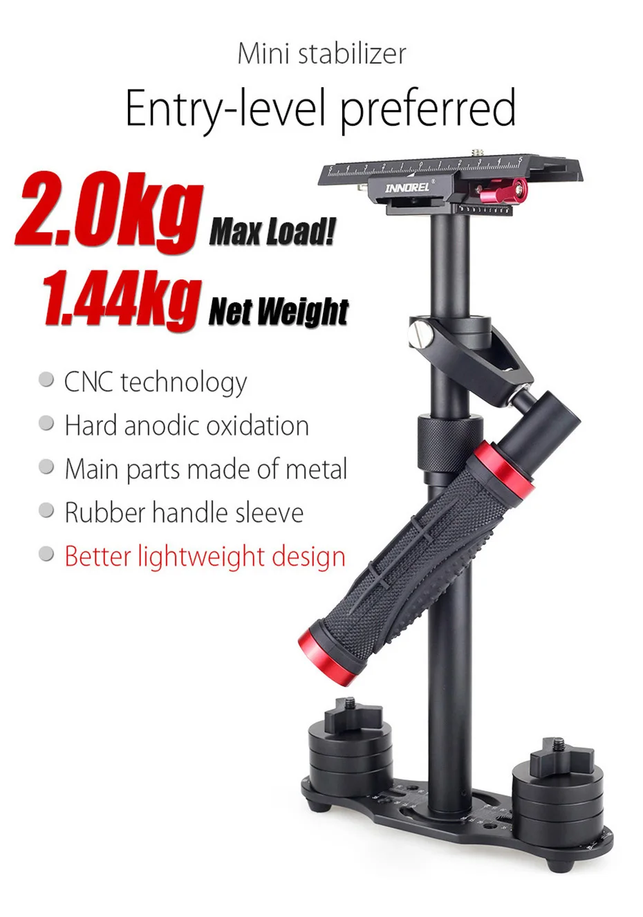 INNOREL SP50 ручной Steadicam алюминиевый DSLR Стабилизатор камеры видео Steadycam видеокамера Steady Cam Glidecam Filmmaking Gimbal