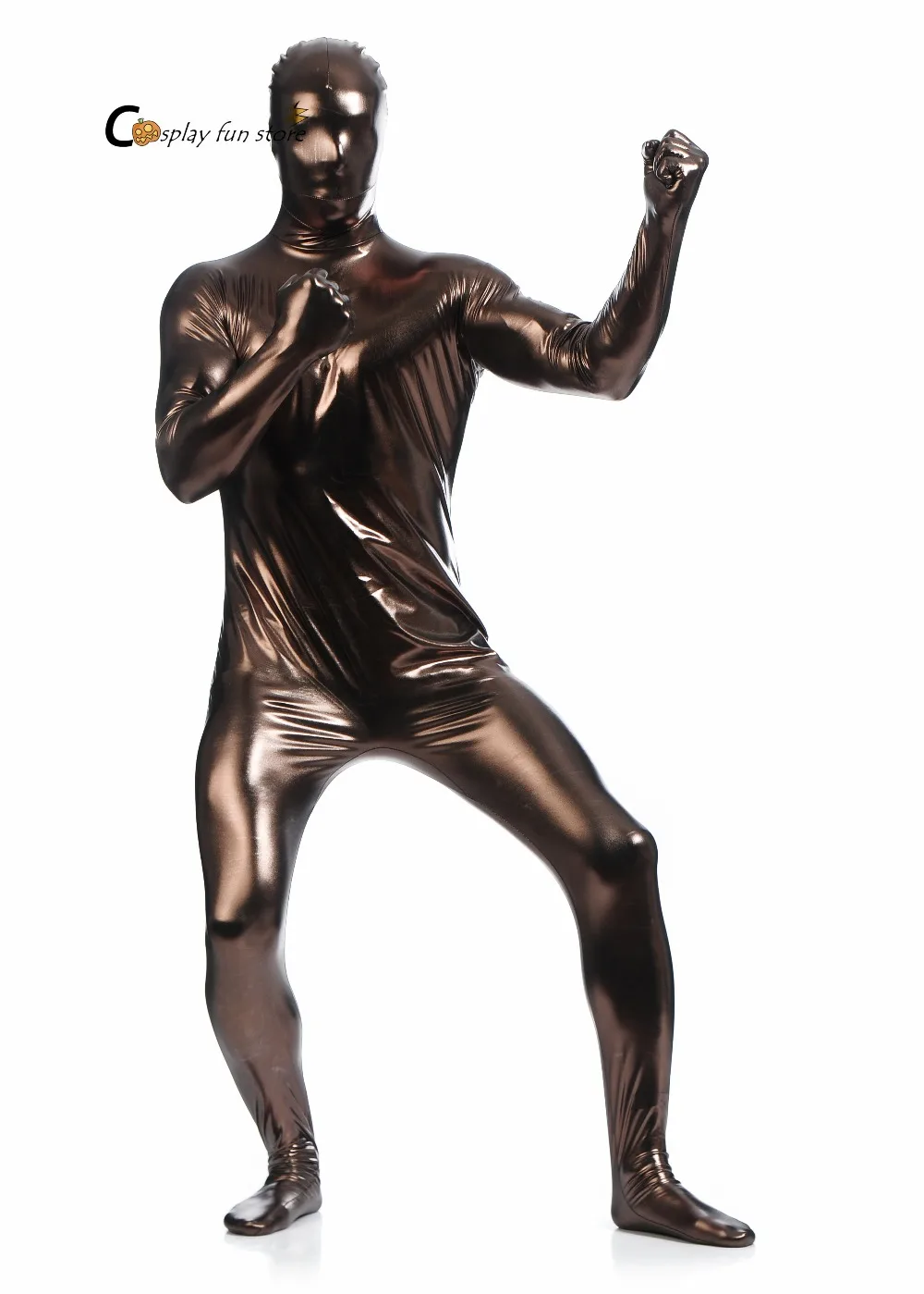 2021 Бесплатная доставка боди металлический блестящий коричневый облегающий