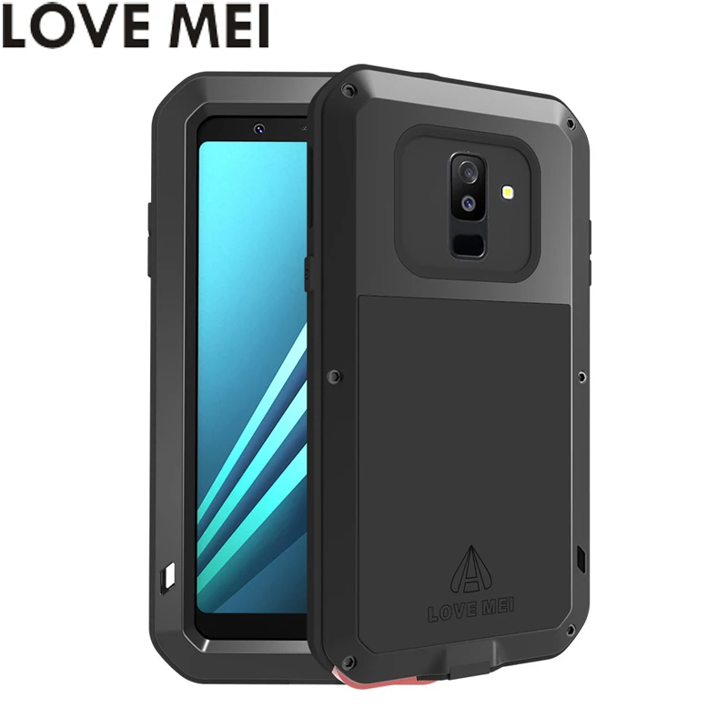 LOVE MEI Powerful Cases for Samsung Galaxy A6 2018 Cover A6+ Plus Shockproof Case TPU Hard Metal Toughened Glass | Мобильные