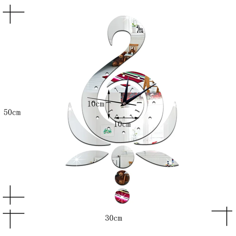 Настенные часы для гостиной хрустальные трехмерные зеркальные с колокольчиком и