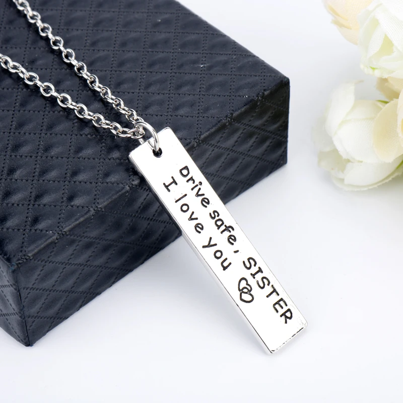 2 шт. ожерелья с буквами для сестры брата драйв сейф я люблю тебя Очаровательные
