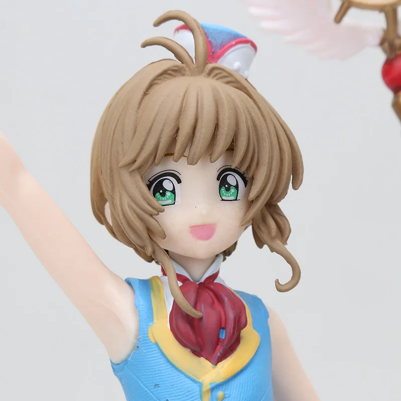 16 см-22 см аниме карточка Captor Sakura фигурка игрушка прозрачная карточка EXQ Kinomoto Сакура с боевой волшебной палочкой фигурка ПВХ модель игрушки