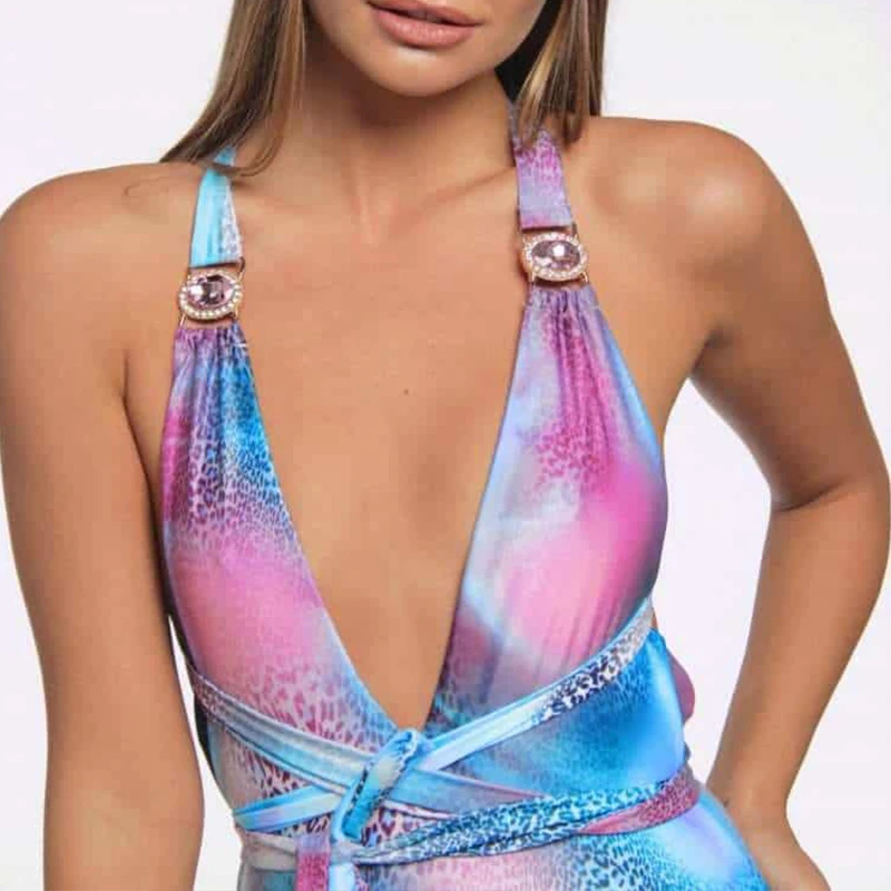 Бикини с v образным вырезом Bikinx женский купальник пуш ап сексуальный принтом