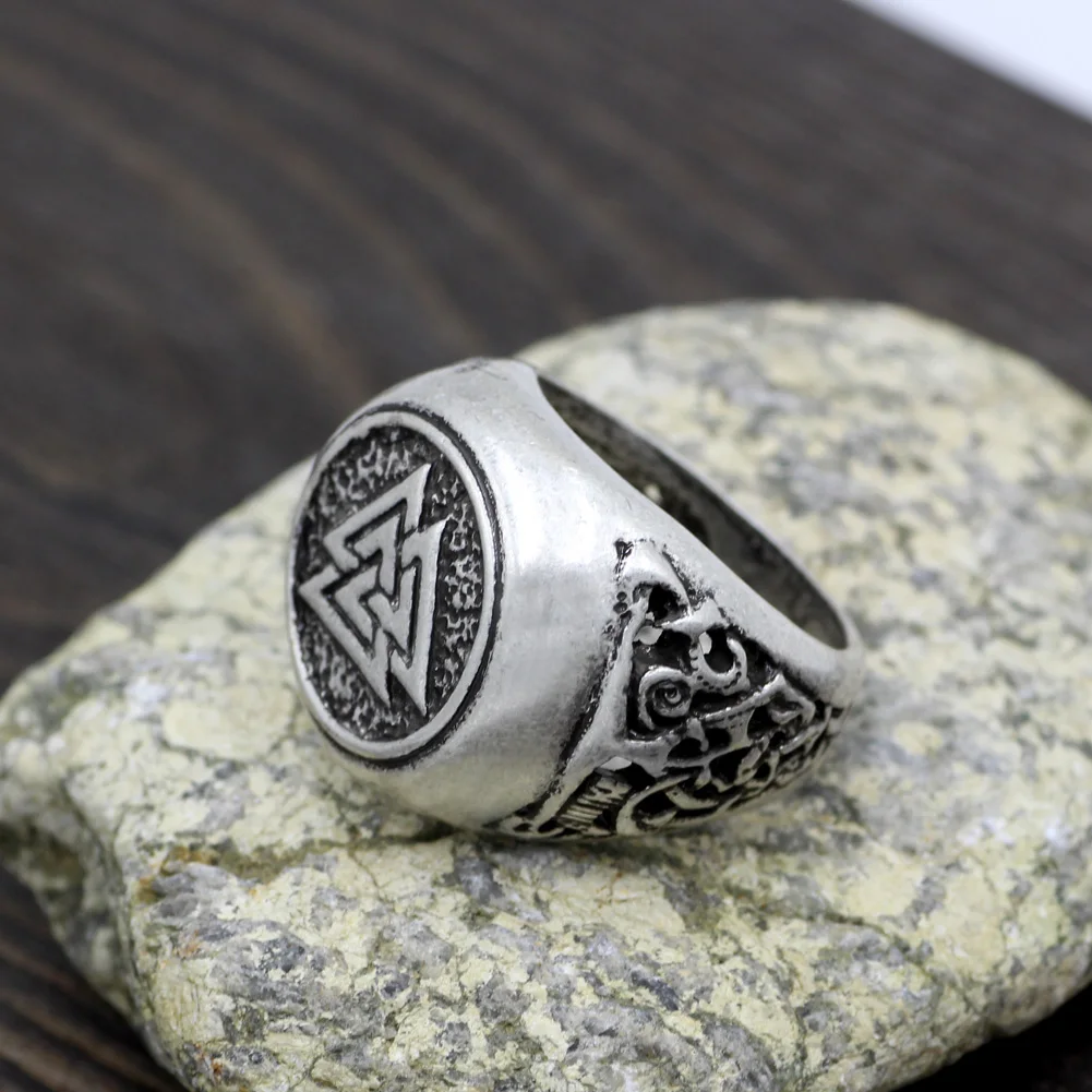 Мужское кольцо Valknut Скандинавское в стиле Викинга скандинавский Викинги Викинг