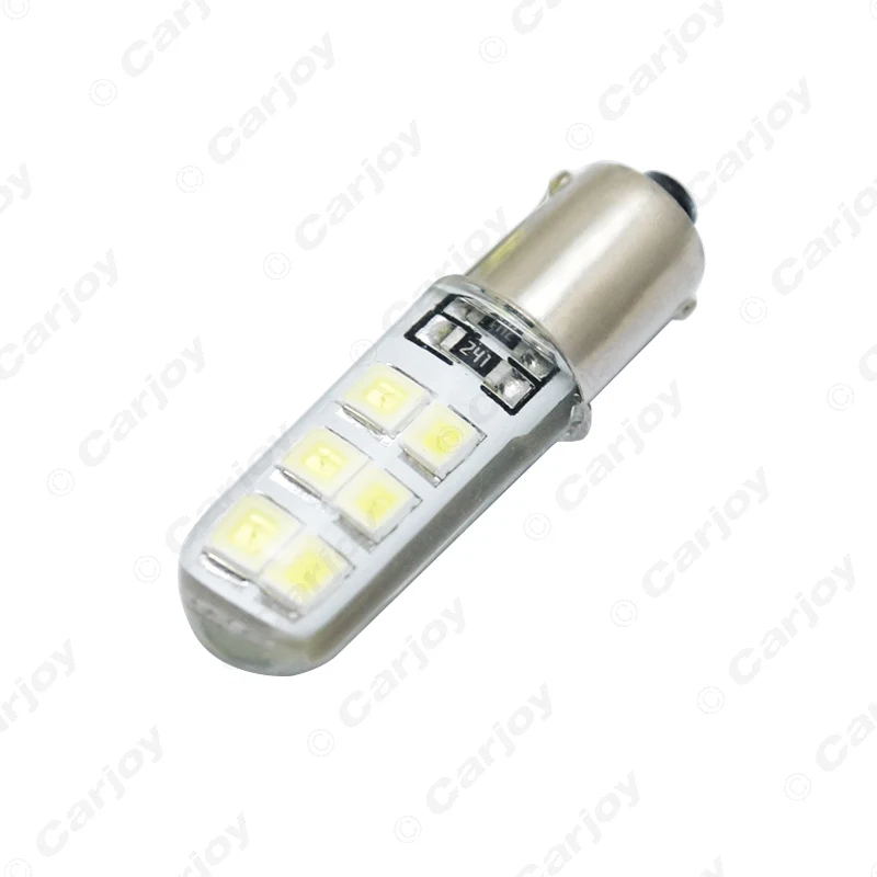 LEEWA 2 шт. белый 12 В постоянного тока автомобиль T4W BA9S 12SMD 2835 Чип силиконовый чехол
