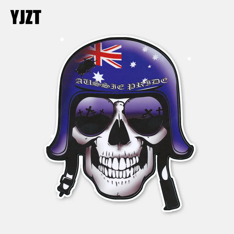 YJZT 10 4 см * 12 2 Забавный AUSSIE PRIDE шлем Череп Наклейка на тело велосипеда Стикер