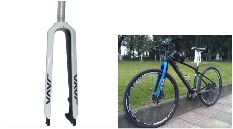 Углеродная вилка MTB Велосипедная вилка, совместимая с 26 27,5 29er, вилка для дорожного велосипеда, Подвеска передней вилки, Углеродные+ алюминиевые трубки 745 г