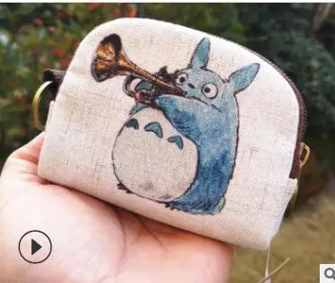 totoro 1 Льняные женские Мини-кошельки с мультяшным Тоторо, детские маленькие сумочки, сумки для денег, женские кошельки, женские кошельки для девочек и мальчиков - Цвет: totoro 1