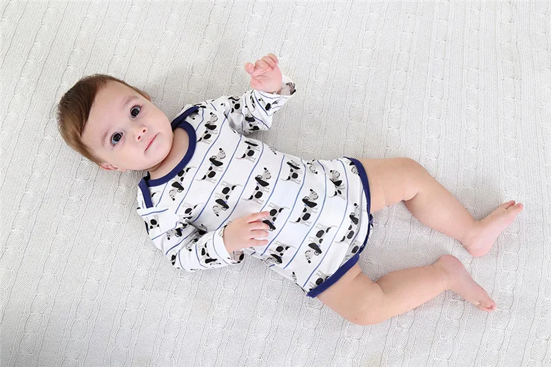 3 комплекта боди с длинными рукавами для маленьких мальчиков 100% хлопок милые