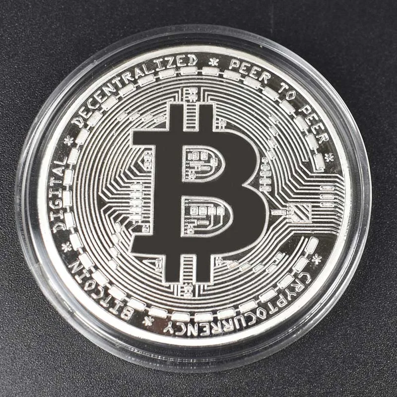 silver BTC Дешевые Биткоин монета бит криптовалюты монета Биткоин пульсация Металл физическая монета с пластиковой оболочкой - Цвет: silver BTC