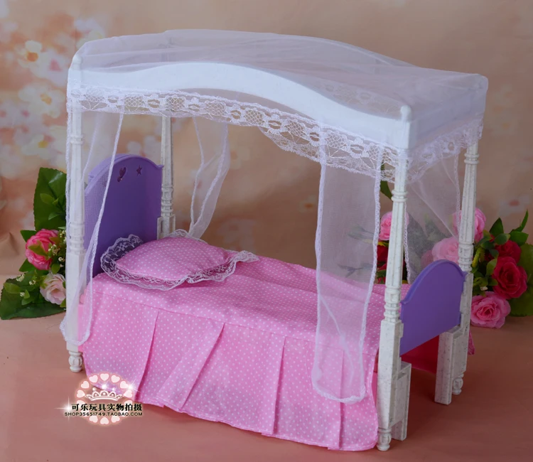 

New Doll accessories Princess bed with lights music for barbie doll baby furniture suite children toys gifts