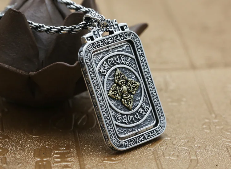 Оптовая продажа от производителя S925 Стерлинговое Серебро шесть слов квадратная