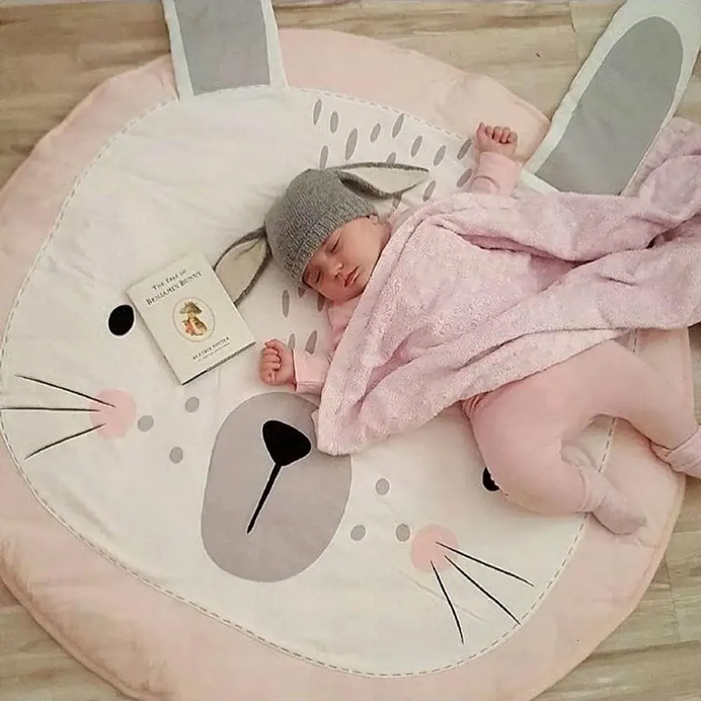 90cm bunny INS диаметр 100 см, скандинавские кружева, украшение детской комнаты, детское игровое одеяло, однотонный кружевной коврик для ползания, коврик для игр, подушка - Цвет: 90cm bunny