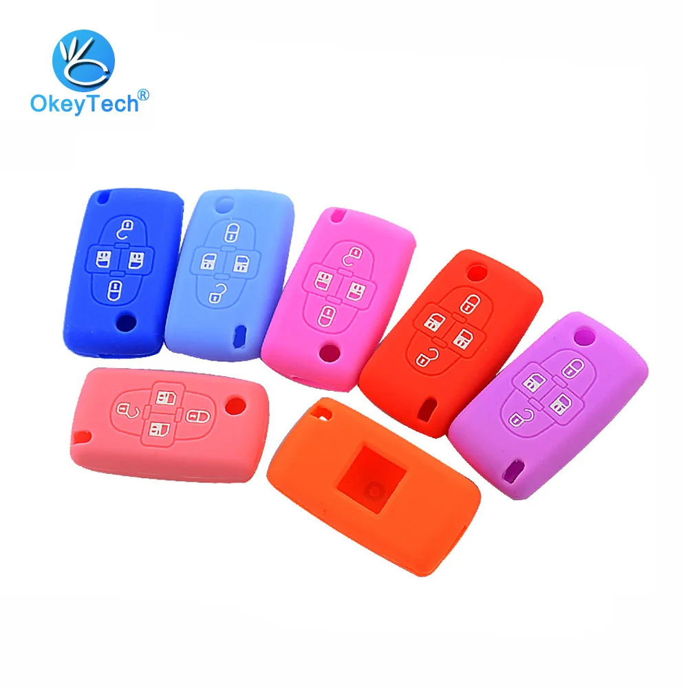 OkeyTech силиконовый резиновый чехол для автомобильного ключа защитный держатель 4