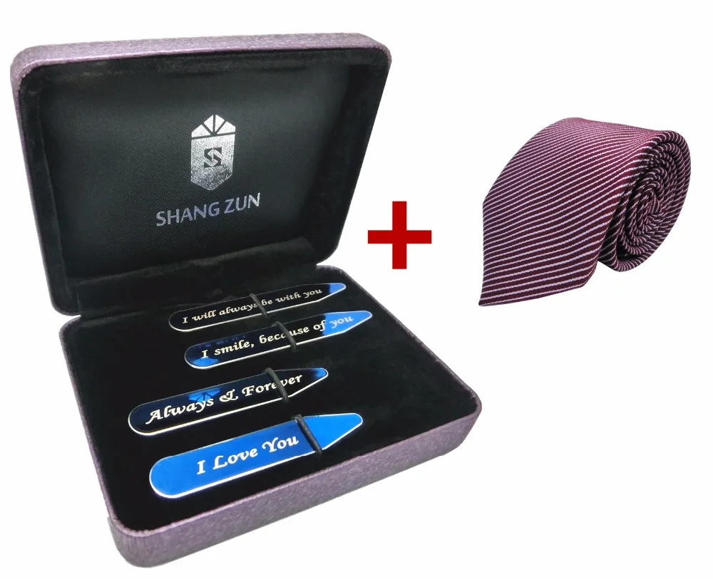 Ошейник SHANH ZUN из нержавеющей стали с надписью Love Notes 4 шт.|stainless steel collar stay|collar stays