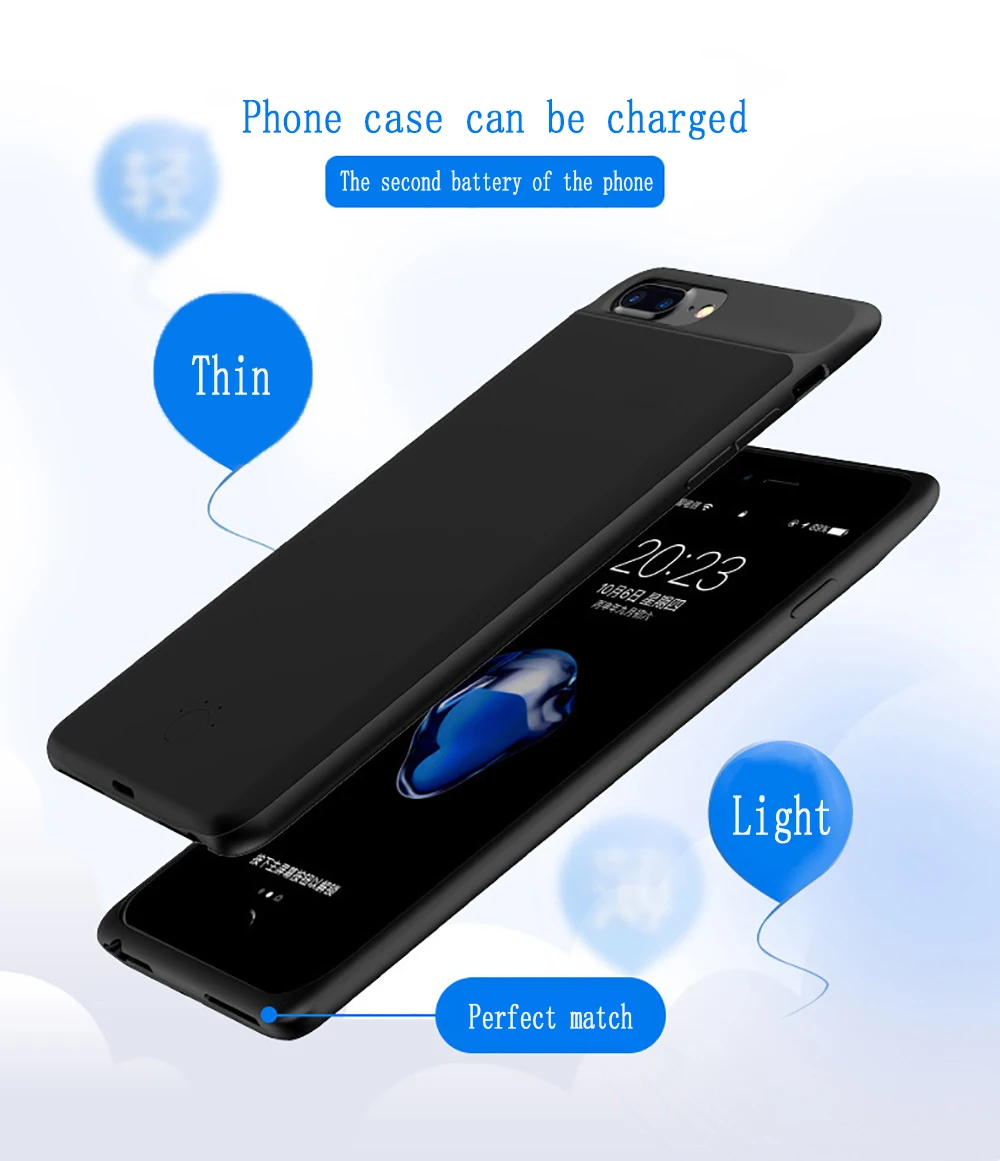 Внешний аккумулятор чехол для iphone 6 7 8 2500 мАч~ 7300 мАч банк питания для мобильного телефона зарядное устройство чехол для iphone 6P 7P 8P