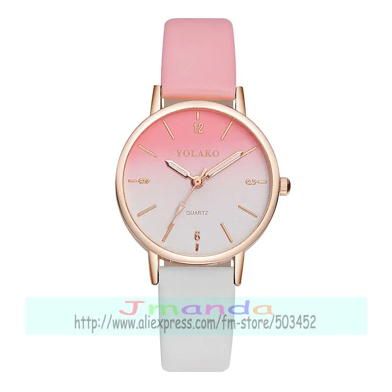 100 шт./лот двухцветные кожаные часы с ремешком корпус из розового золота