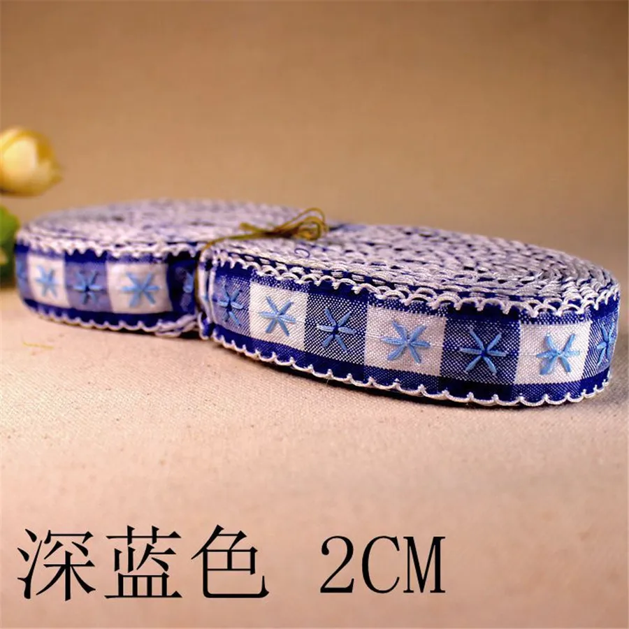 20 ярдов * 2 см жаккардовая национальная Ретро кружевная лента красный синий и