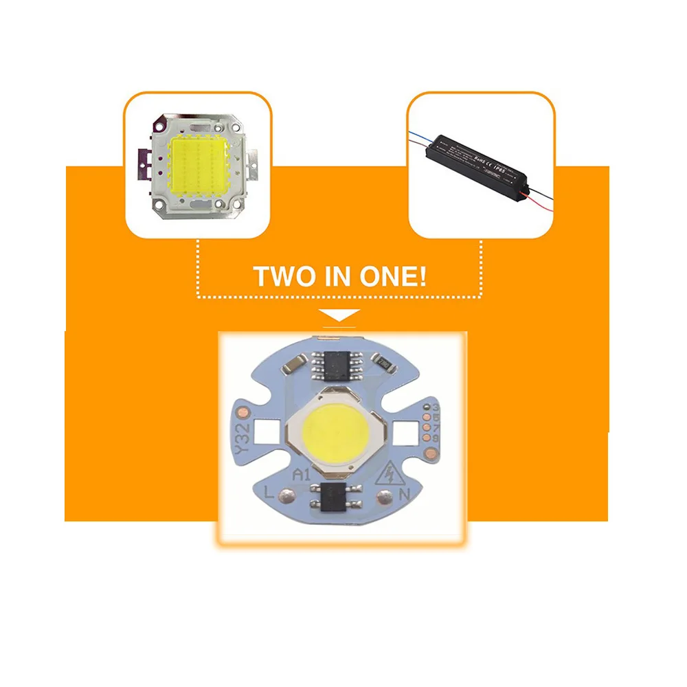 30PCS/LOT LED COB Chip light 9W 7W 5W 3W 220V Input Smart IC Driver Fit For DIY White / Warm Spotlight Floodlight | Лампы и освещение