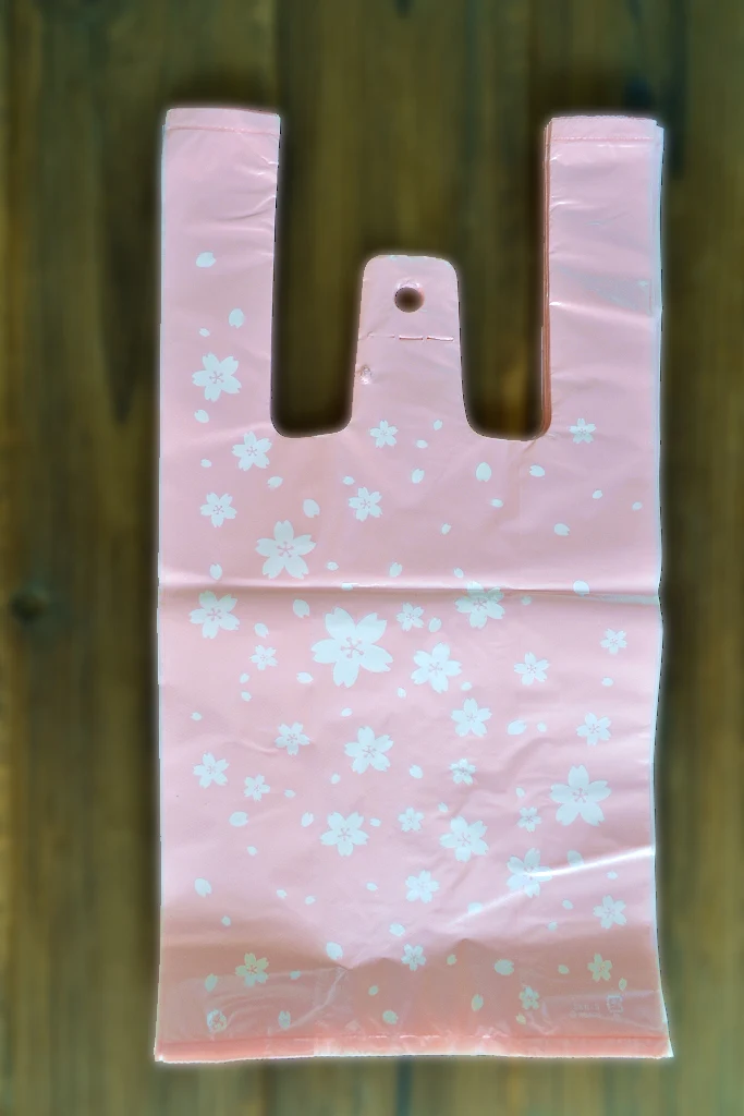 Оптовая продажа 200 шт. пластиковые подарочные пакеты с розовыми вишнями сумки для