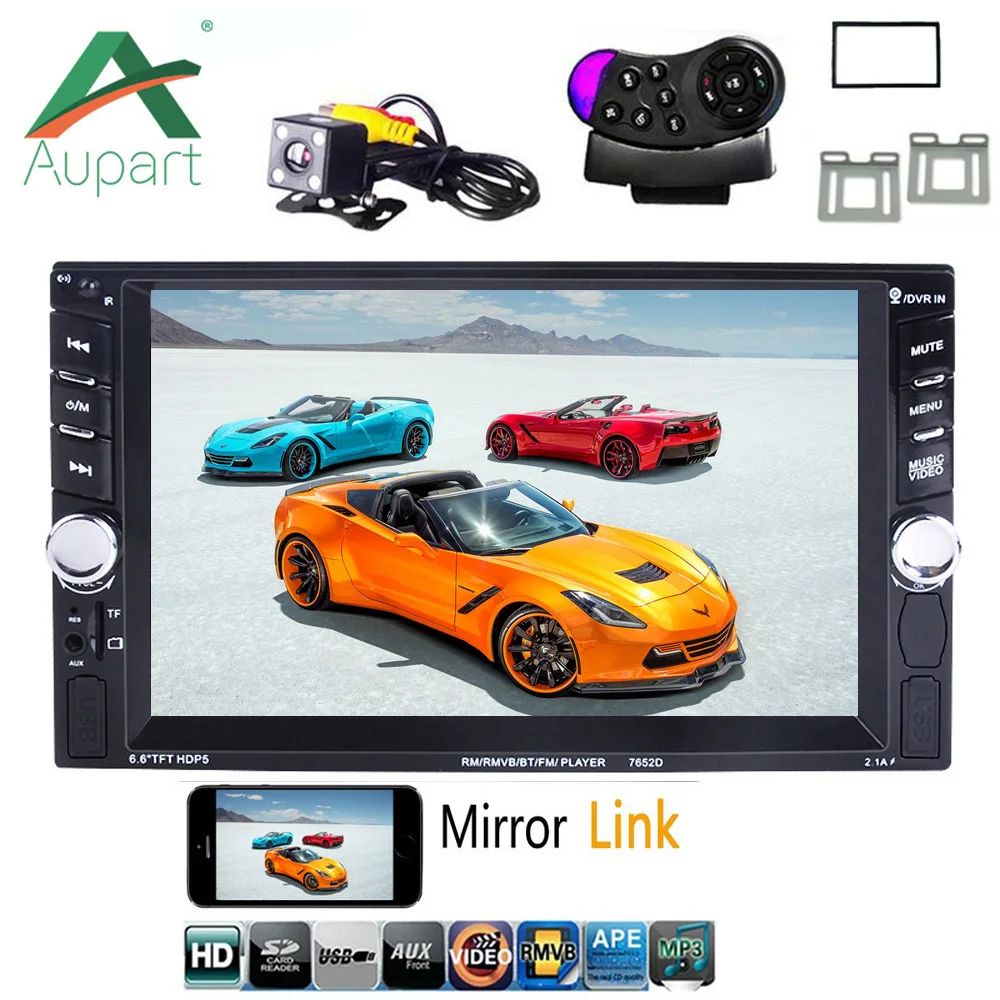 Автомагнитола 2 Din HD 6 ''сенсорный экран Bluetooth стерео камера заднего вида