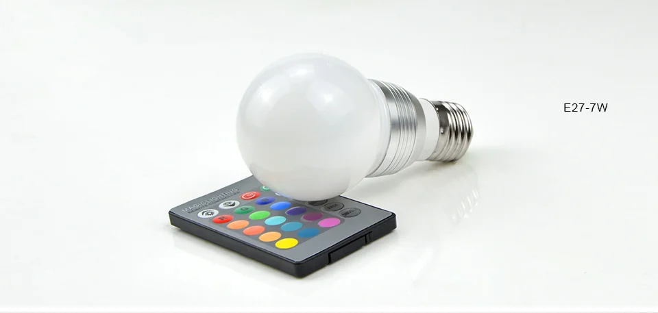 RGB светодиодный светильник E27 E14 GU10 Светодиодный прожектор для дома AC 110 V-220 V с регулируемой яркостью с 24 клавишами дистанционный RGB светильник со светодиодными лампами
