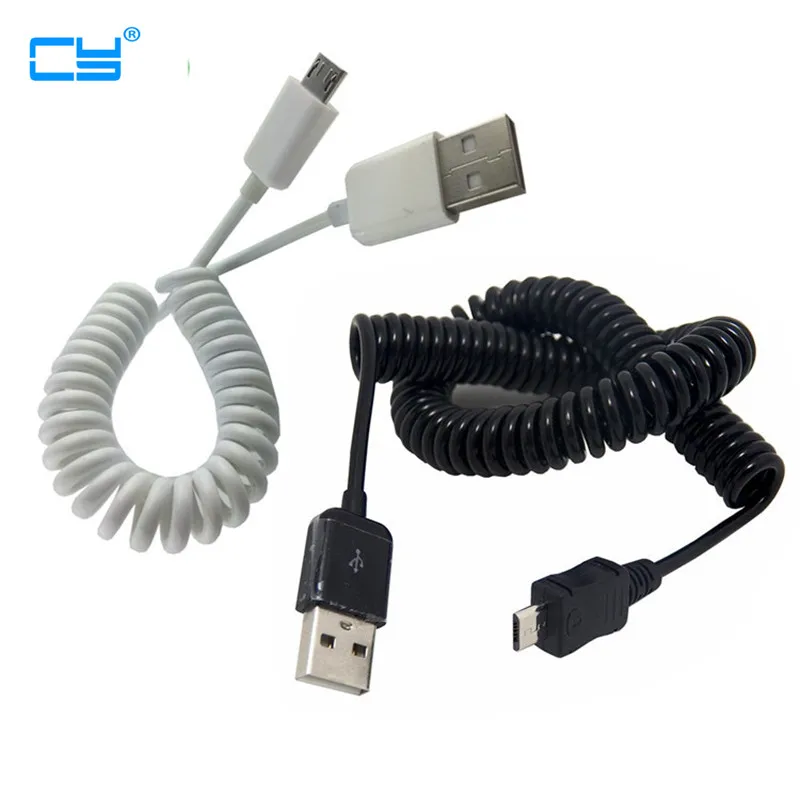 

8ft 90CM 2.5M Retractable 90 degree usb micro usb kabel Charge USB to Micro USB Spring Cable Data Sync Charger Cord Coiled Cabo