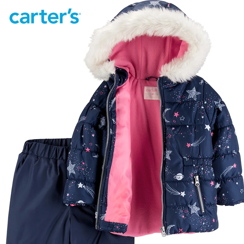 Carters girls outerwear coats set autumn winter thick warm long sleeve hooded jacket children clothes CL2187S1/CL218GS1/CL2187S2 | Мать и