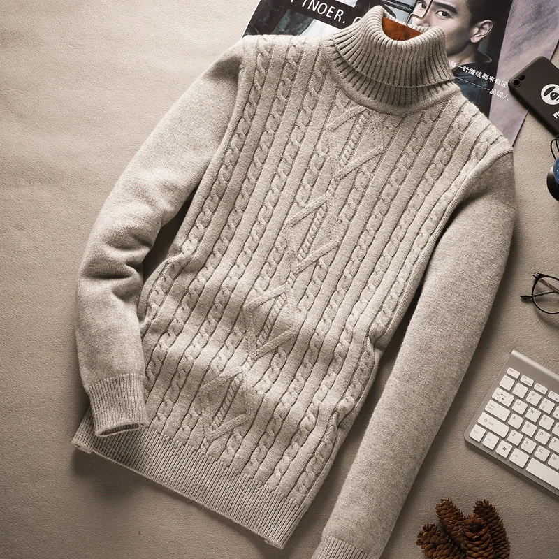 

Men's sweaters of new fund of 2019 autumn winters is men's long sleeve turtleneck sweater pure color cultivate one's morality